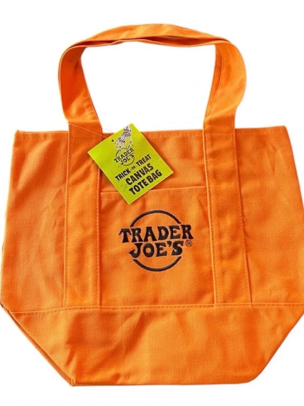 🎃New! Trader Joe's Orange Canvas Mini Tote Bag-2026